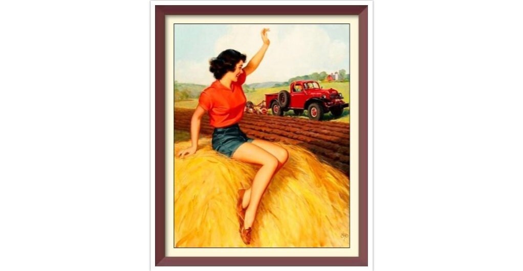 Vintage Pin Up Girl - Cross Stitch Pattern Counted PDF - Full Cross Stitches - 4 Sizes