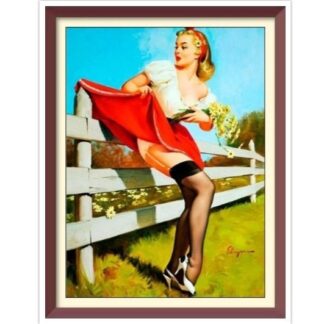 Vintage Pin Up Girl - Cross Stitch Pattern Counted PDF - Full Cross Stitches - 4 Sizes