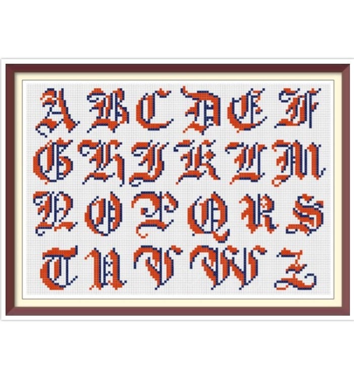 Alphabet Cross Stitch Pattern: Antique Sampler, 19th Century (PDF)