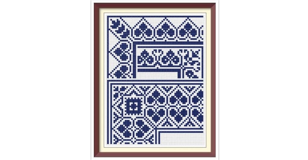 Antique Borders Cross Stitch Pattern: Sampler Reproduction (PDF)