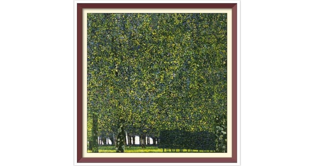 Klimt's Park Cross Stitch Pattern: Vintage Art (PDF Download)