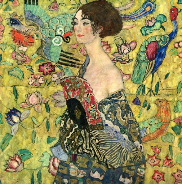 Klimt's Lady with Fan Cross Stitch Pattern: Vintage Art (PDF) - Image 2
