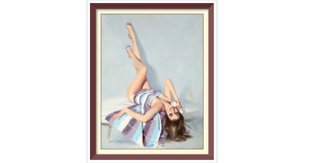 Vintage Pin Up Girl - Cross Stitch Pattern Counted PDF - Full Cross Stitches - 4 Sizes