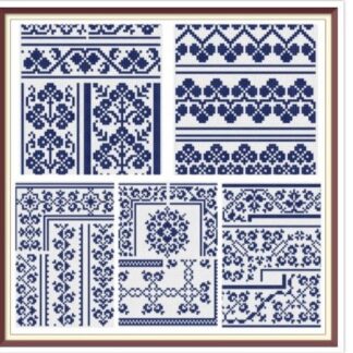 Antique Borders Cross Stitch Pattern: Sampler Motifs (PDF)