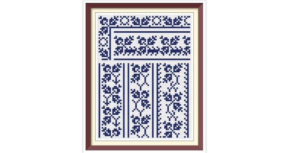 Antique Sampler Cross Stitch Pattern: Borders and Motifs (PDF Pattern)