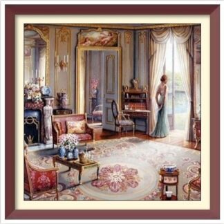 Living Room - Cross Stitch Pattern - PDF Counted Vintage Full Cross Stitches - 4 Sizes