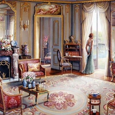 Living Room - Cross Stitch Pattern - PDF Counted Vintage Full Cross Stitches - 4 Sizes - Image 2