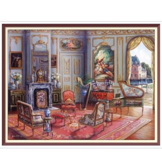 Living Room - Cross Stitch Pattern - PDF Counted Vintage Full Cross Stitches - 4 Sizes