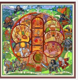 Fantasy Cross Stitch Pattern PDF Counted Vintage Full Cross Stitches 4 Sizes