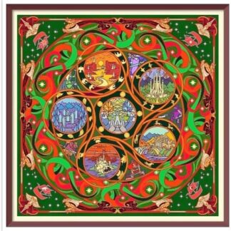 Cross Stitch Pattern Stained Glass PDF Counted Vintage Full Cross Stitches 4 Sizes