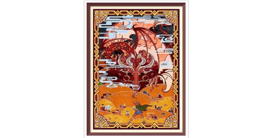 Cross Stitch Pattern Stained Glass PDF Counted Vintage Full Cross Stitches 4 Sizes