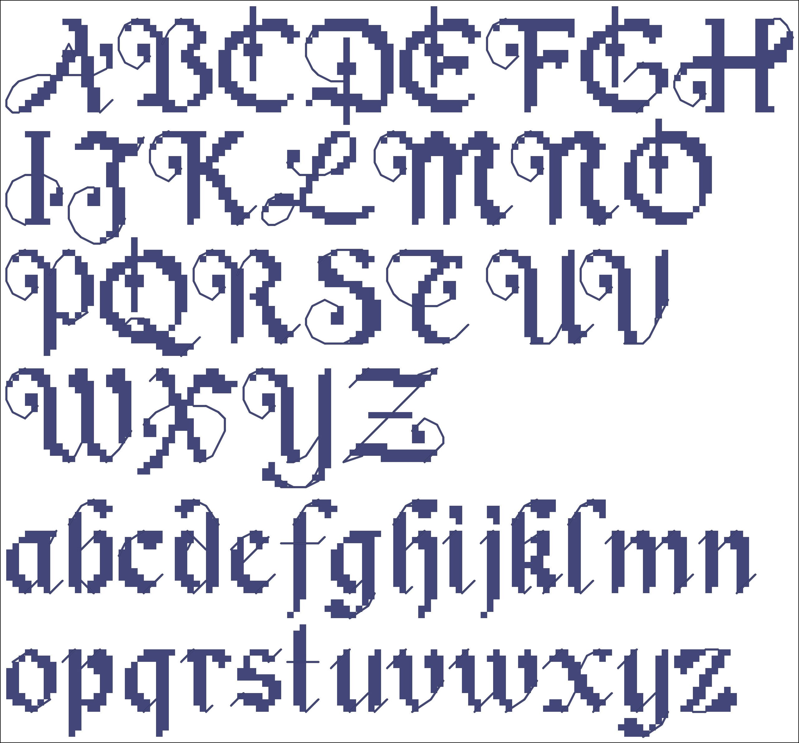 Vintage Alphabet Cross Stitch Pattern: Counted Letters (PDF Pattern) - Image 2