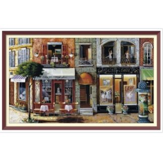 Street - Cross Stitch Pattern - PDF Counted Vintage  Full Cross Stitches - 2 Sizes