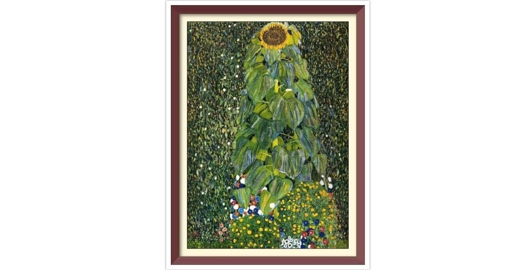 Gustav Klimt Sunflower Cross Stitch Pattern: Vintage Art (PDF)