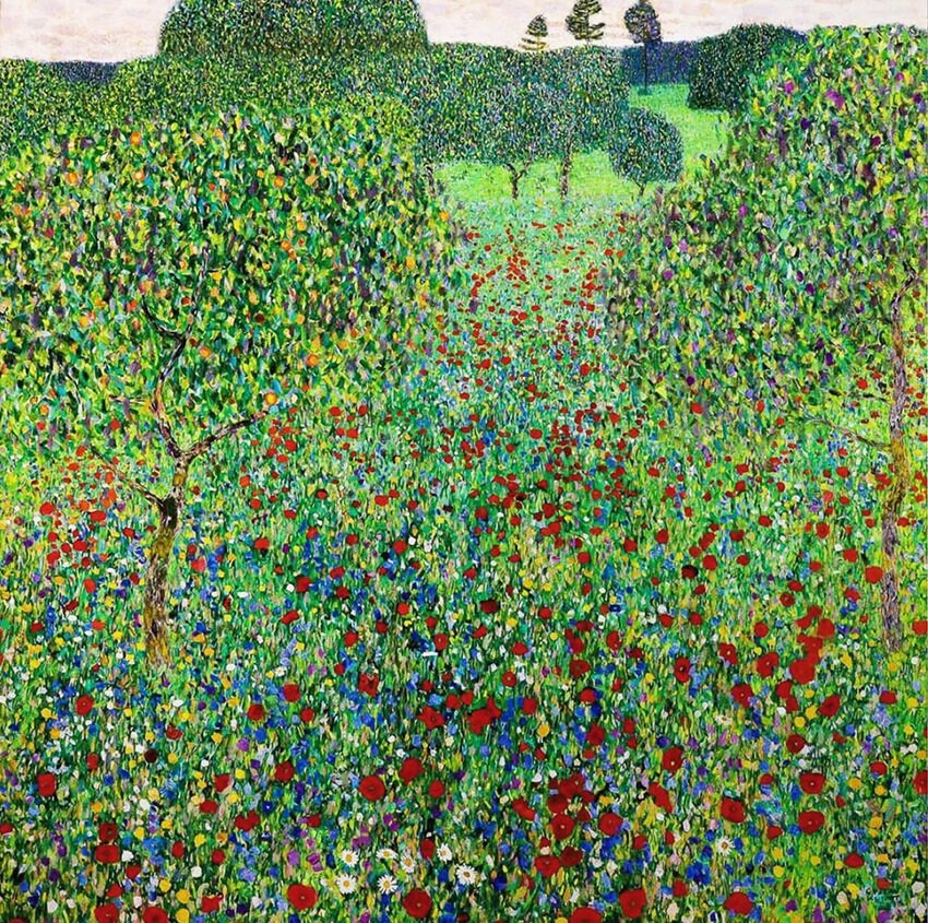 Gustav Klimt Poppy Field Cross Stitch Pattern (PDF Download) - Image 2
