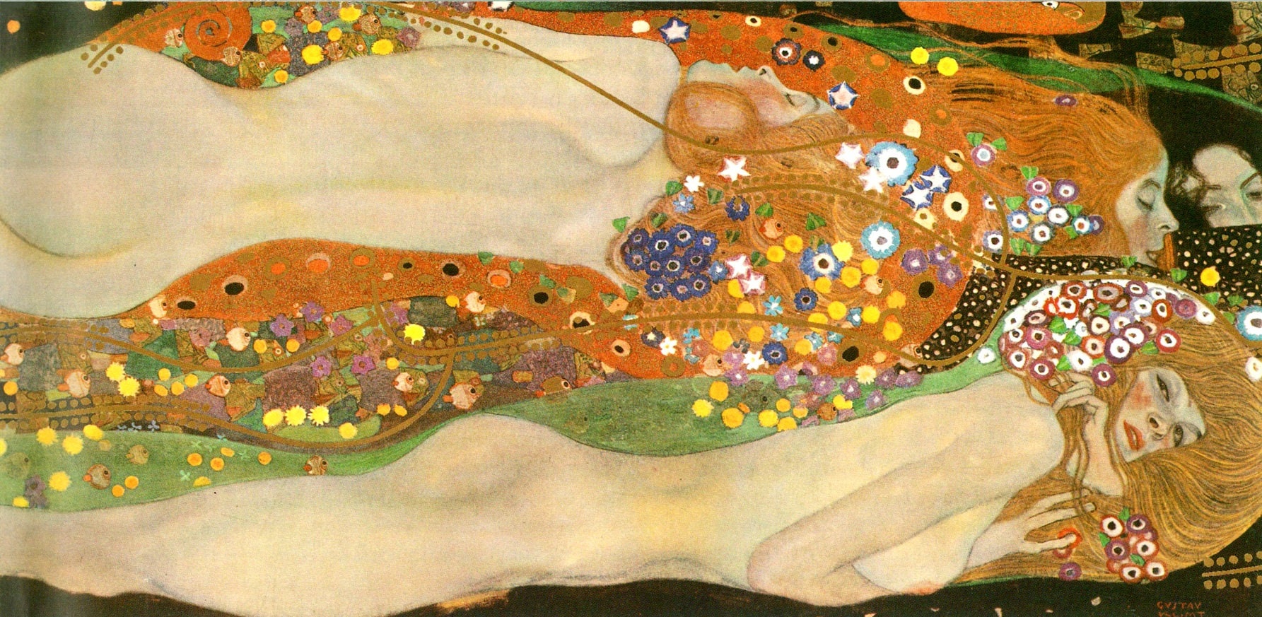 Gustav Klimt Water Serpents Cross Stitch Pattern: Vintage Art (PDF Pattern, 3 Sizes Available) - Image 2