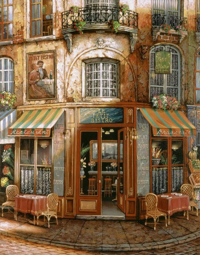 Le Petit Bistro Cross Stitch Pattern: Vintage Street Scene (PDF) - Image 2