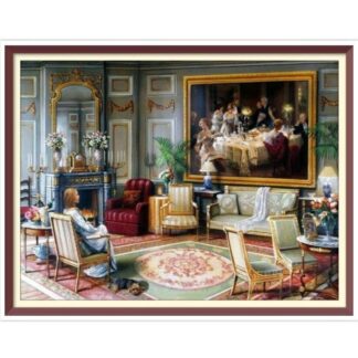 Living Room - Cross Stitch Pattern - PDF Counted Vintage Full Cross Stitches - 4 Sizes