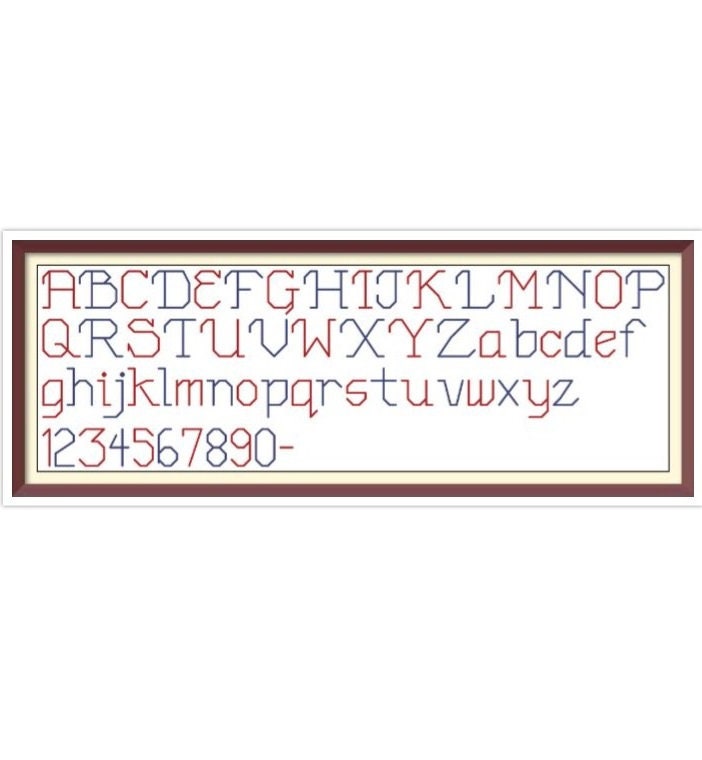 Alphabet - Cross Stitch Pattern - PDF Counted Vintage Back Stitches Pattern - Letters