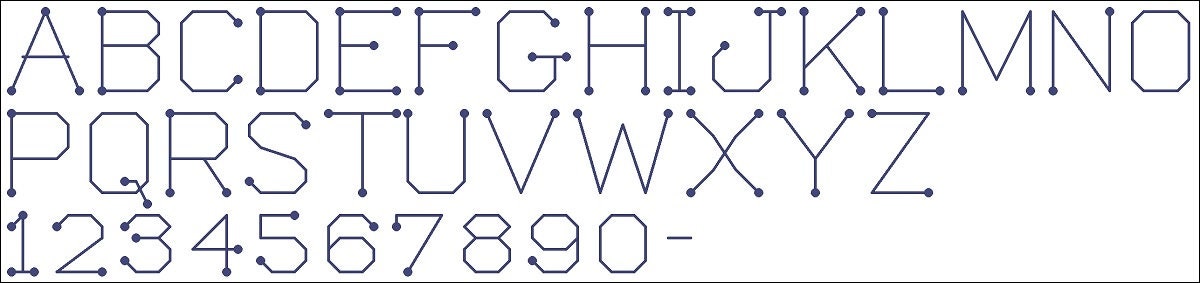 Alphabet - Cross Stitch Pattern - PDF Counted Vintage Back Stitches Pattern - Letters - Image 2