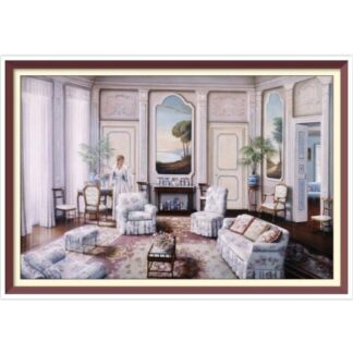 Living Room - Cross Stitch Pattern - PDF Counted Vintage Full Cross Stitches - 4 Sizes