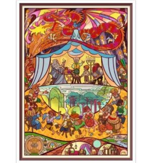 Fantasy Cross Stitch Pattern PDF Counted Vintage Full Cross Stitches 4 Sizes