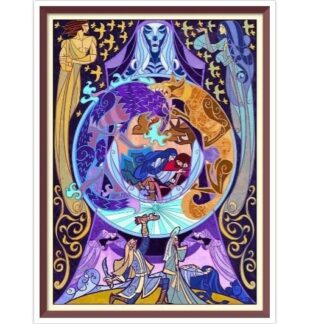 Fantasy Cross Stitch Pattern PDF Counted Vintage  Full Cross Stitches 4 Sizes