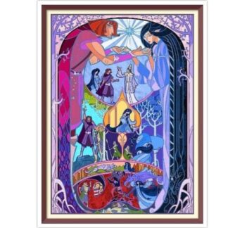 Cross Stitch Pattern Stained Glass PDF Counted Vintage Full Cross Stitches 4 Sizes