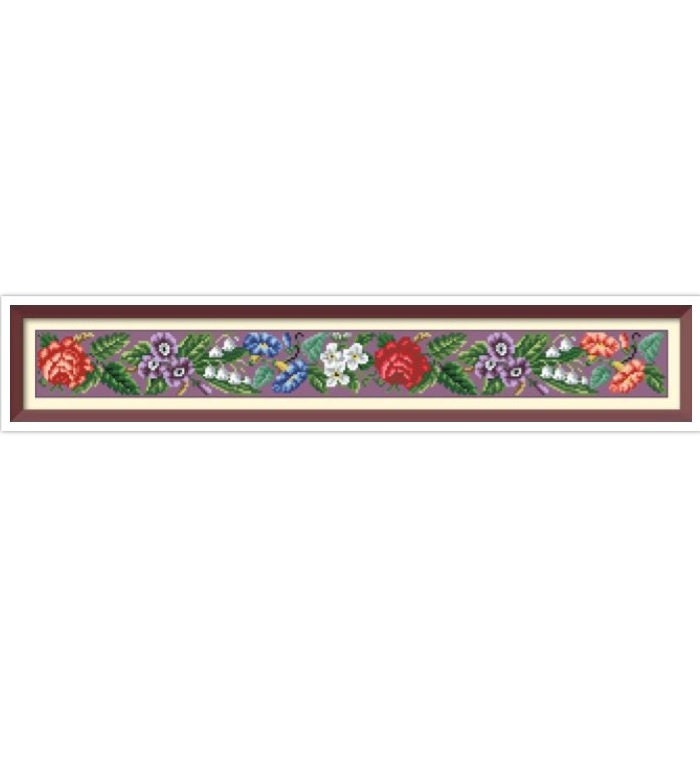 Antique Floral Border Cross Stitch Pattern: Berlin Embroidery (PDF) - Image 4