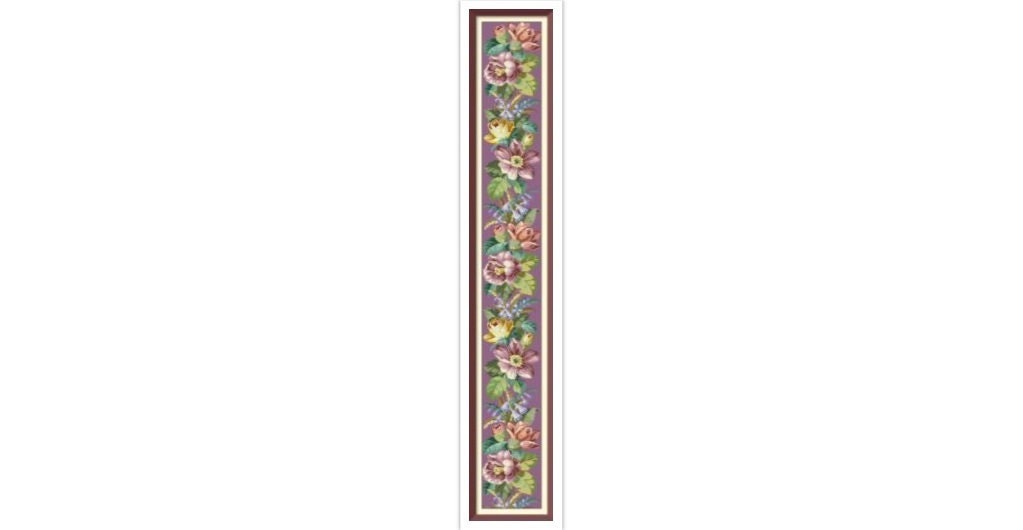 Antique Floral Table Runner Cross Stitch Pattern (PDF Download)