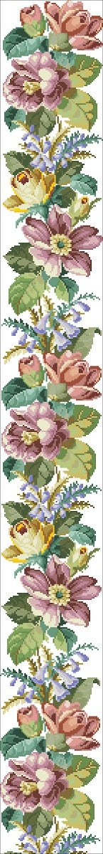 Antique Floral Table Runner Cross Stitch Pattern (PDF Download) - Image 2