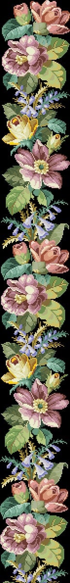 Antique Floral Table Runner Cross Stitch Pattern (PDF Download) - Image 3