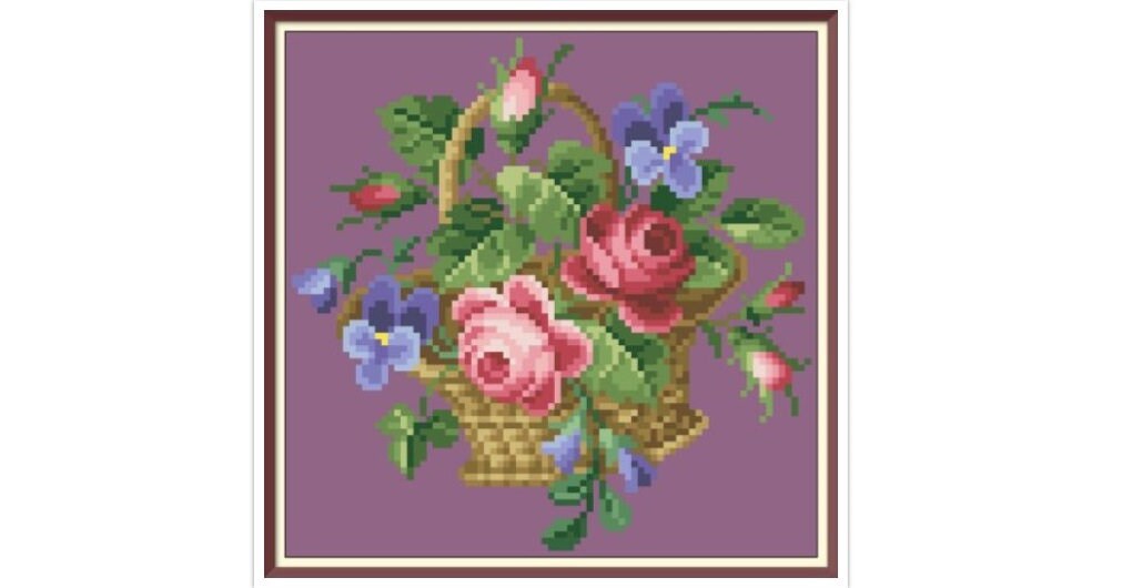 Classic Roses Cross Stitch Pattern: Antique Floral Bouquet (PDF) - Image 4