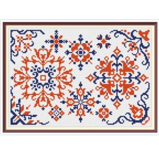 Snowflake Cross Stitch Pattern: Antique Sampler Borders (PDF Pattern)