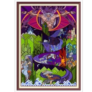 Fantasy Cross Stitch Pattern PDF Counted Vintage Full Cross Stitches 4 Sizes