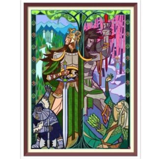 Cross Stitch Pattern Stained Glass PDF Counted Vintage  Full Cross Stitches  4 Sizes