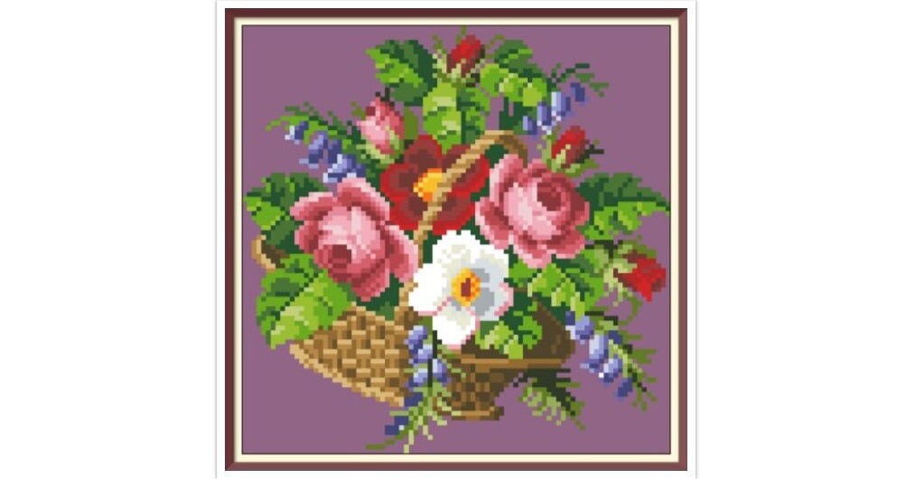 Antique Bouquet Cross Stitch Pattern: Berlin Embroidery (PDF) - Image 4