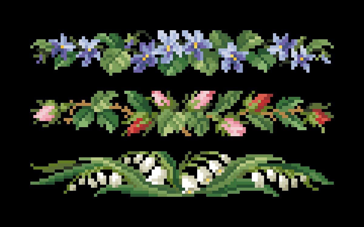 Flower Garland Cross Stitch Pattern: Antique Berlin Embroidery (PDF) - Image 3