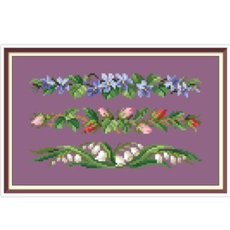 Flower Garland Cross Stitch Pattern: Antique Berlin Embroidery (PDF)