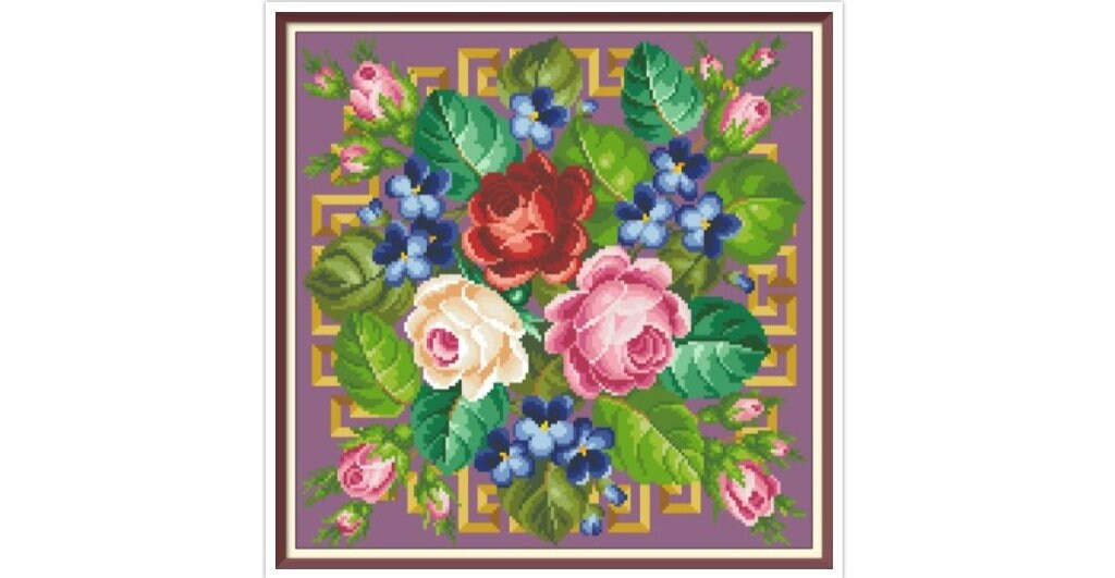 Antique Bouquet Cross Stitch Pattern: Berlin Embroidery (PDF Pattern) - Image 4