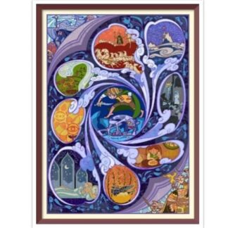 Fantasy Cross Stitch Pattern PDF Counted Vintage Full Cross Stitches 4 Sizes