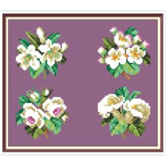 Miniature Bouquet Cross Stitch Pattern: Antique Berlin Embroidery (PDF)