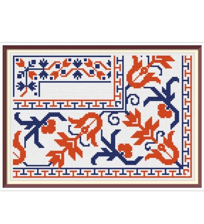 Antique Sampler Cross Stitch Pattern: Borders and Corners (PDF)