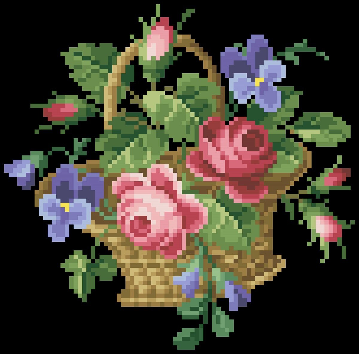 Classic Roses Cross Stitch Pattern: Antique Floral Bouquet (PDF) - Image 3