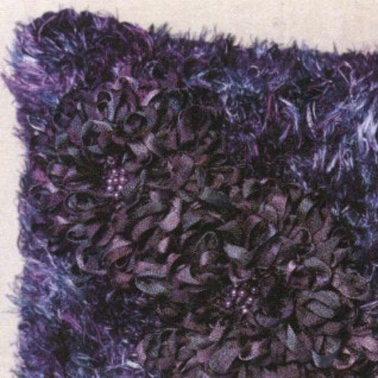 Vintage Flowered Fur Pillow Knitting Pattern (PDF) - Image 3