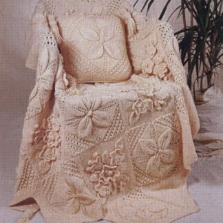 Vintage Afghan Knitting Pattern: Counterpane & Pillow, Country Home Decor (PDF)