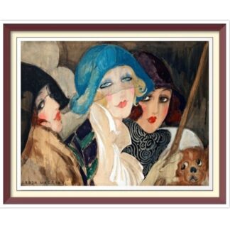 Gerda Wegener Cross Stitch Pattern: Three Women Under Umbrella (PDF Download)