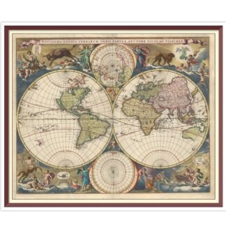 Vintage World Map Cross Stitch Pattern: Nicolaes Visscher Atlas (PDF Pattern)