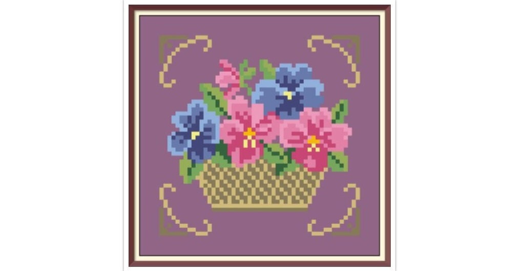 Antique Floral Cross Stitch Pattern: Berlin Embroidery (PDF) - Image 4