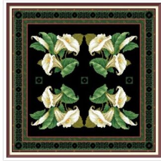 Antique Floral Cushion Cross Stitch Pattern: Berlin Embroidery (PDF)